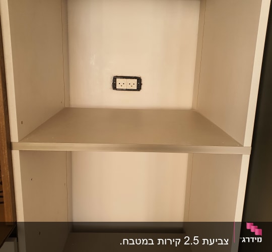 שקע חשמל על קיר בתוך ארון פתוח